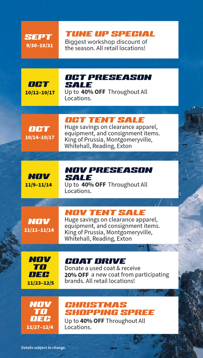Buckman's 26/27 Early Season Events