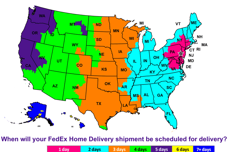FedEx Time and Transit Map