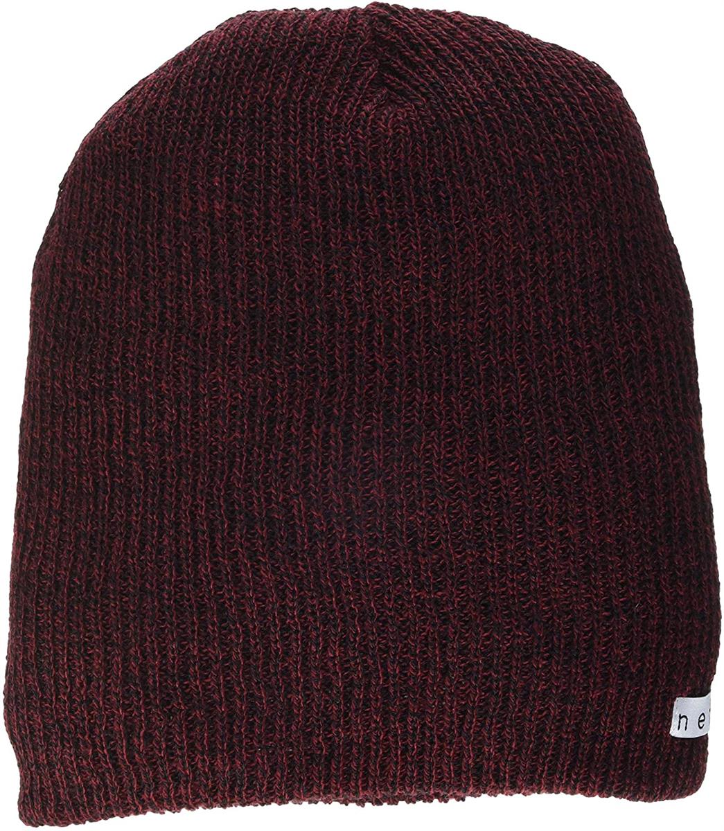 Mens Beanie Maroon Neff Beanie Gymreapers Ribbed Knit Skull Beanie