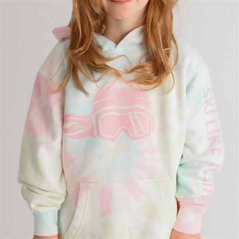 Ski Like A Girl Tie-Dye Pink Hoodie - Girl&#39;s