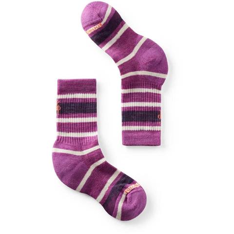 Smartwool Hike Light Cushion Striped Crew Socks - Kids