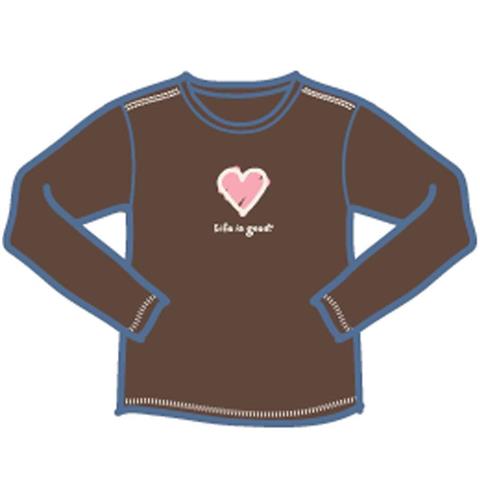 Life is good Heart Longsleeve Sleep Tee Shirt - Women's
