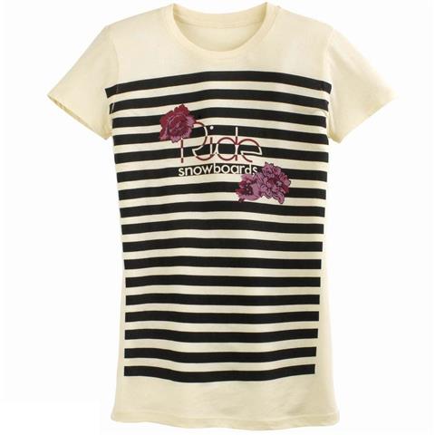 Ride Flower Stripe Logo T-Shirt - Women's