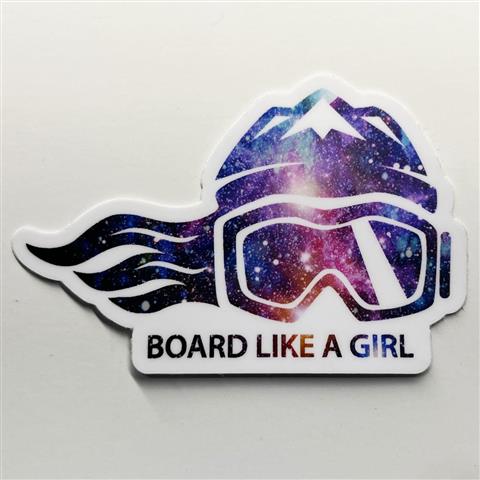 Ski Like A Girl 3&quot; Galaxy Sticker