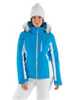 Sunice Rae Jacket with Real Fur - Women's - True Blue / White