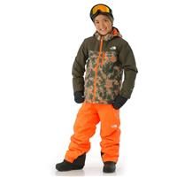The North Face Snowquest Plus Insulated Jacket - Youth - Power Orange Marble Camo Print