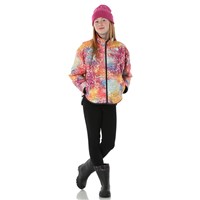 The North Face Reversible Shasta Full Zip Jacket - Girl's - Radiant Poppy Blowing Wind Print