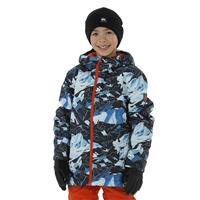 Quiksilver Mission Printed Jacket - Boy's - Brilliant Blue Nature Abstrakt (BNL2)