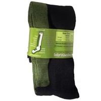 Footprint Ski and Snowboard Bamboo Socks - Black / Green