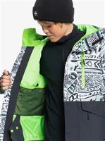 Quiksilver Mission Printed Block Jacket - Boy's - Black Quik Archives Original (KVJ6)