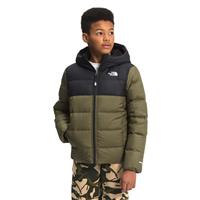 The North Face Moondoggy Hoodie - Youth - Burnt Olive Green / TNF Black