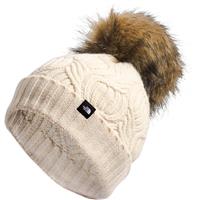 The North Face Oh-Mega Fur Pom Beanie - Youth - Bleached Sand