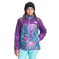 The North Face Snowquest Plus Insulated Jacket - Youth - Deep Lagoon Constellation Camo Print