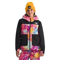 The North Face Freedom Insulated Jacket - Girl's - Radiant Poppy Blowing Wind Print