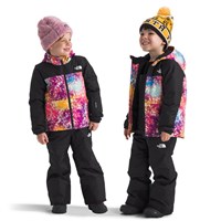 The North Face Freedom Insulated Jacket - Youth - Radiant Poppy Blowing Wind Print