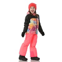 The North Face Freedom Insulated Jacket - Youth - Radiant Poppy Blowing Wind Print