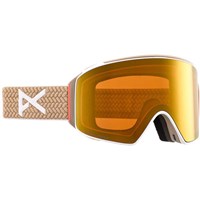 Anon M4 Goggle Cylindrical + Bonus Lens + MFI Face Mask - Summit Taupe Frame w/ Perceive Sunny Bronze & Perc Cloudy Burst Lenses (20354106250)