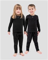 Terramar 4.0 Youth Thermafleece Expedition Weight Thermal Baselayer 2-Piece Set - Black