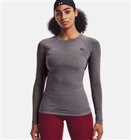 Under Armour ColdGear Authentics Crew - Women's - Charcoal Light Heather / Black