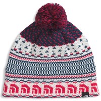 The North Face Cabin Ski Tuke Hat - White Dune Jacquard / Pom