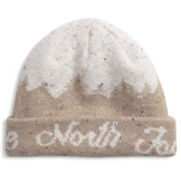 The North Face Cabin Mountainscape Beanie - Mushroom Grey / White Dune