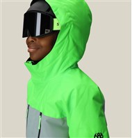 686 Geo Insulated Jacket - Boy's - Borealis Green Colorblock - HOOD UP