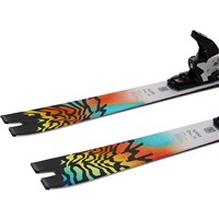 Salomon Addikt Pro 76 Skis + Salomon MI 12 GW Bindings - Men's - White / Turquoise / Orange - TAILS