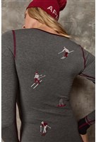 Alp-N-Rock Slope II Henley Shirt - Women's - Heather Grey - black close up