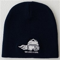 Ski Like A Girl Embroidered Beanie - Girl's - Ski Like A Girl - Navy