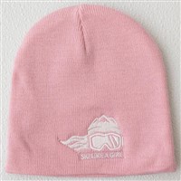 Ski Like A Girl Embroidered Beanie - Girl's - Ski Like A Girl - Pink
