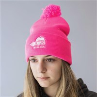Ski Like A Girl Embroidered Pom-Pom Hat - Girl's - Ski Like A Girl - Neon Pink