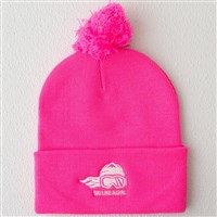 Ski Like A Girl Embroidered Pom-Pom Hat - Girl's - Ski Like A Girl - Neon Pink