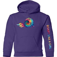 Ski Like A Girl Tie-Dye Hoodie - Girl's - Purple / Tie-Dye
