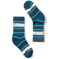 Smartwool Hike Light Cushion Striped Crew Socks - Kids - Twilight Blue