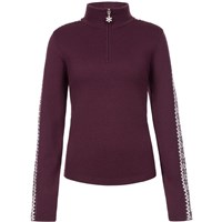 Fera Tina Zip Sweater - Women's - Aubergine / Winter White