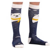Darn Tough Polar Bear OTC Midweight Sock with Cushion w/ Padded Shin - Youth - Blue - first
