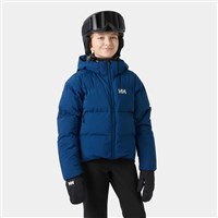 Helly Hansen Nora Short Puffy Jacket - Youth - Dark Blue - Model Front