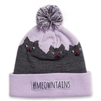 Turtle Fur #Meowntains Pom Beanie - Kid's - Lavender