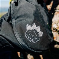 NoSo Patch - Flower Collection - Black Rose Gray Leaves