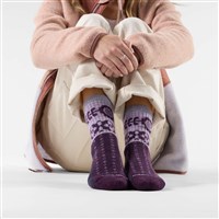Smartwool Everyday Cozy Retro Sunflower Crew Socks - Women's - Purple Iris - Model
