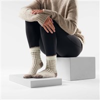 Smartwool Everyday Cozy Waffle Press Crew Socks - Women's - Natural - Model