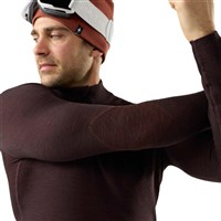 Smartwool Intraknit Thermal Merino Base Layer 1/4 Zip - Men's - Dark Mink / Burnt Sienna - Close