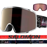 Salomon Sentry Pro Sigma Goggle - Silver Frame w/ Sigma Gun Metal + Sigma Light Blue Lenses (L47897300) - Angled