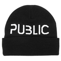 Public Logo Cuff Beanie - Black
