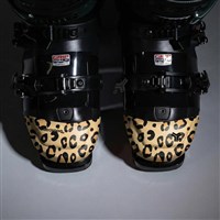 Bootcap 2.5 Ski Boot Insulated Toe Cover - Tan Leopard - top pair