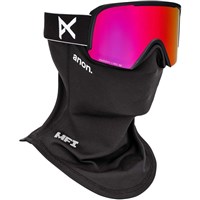 Anon Nesa S Goggles + Bonus Lens - Black Frame w/ Perceive Sunny Red + Perceive Cloudy Burst Lenses (3054910Z58)