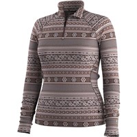Smartwool Classic Thermal Merino Base Layer 1/4 Zip - Women's - Mocha Fair Isle Fun - Lone