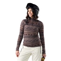 Smartwool Classic Thermal Merino Base Layer 1/4 Zip - Women's - Mocha Fair Isle Fun - front