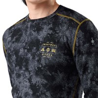 Smartwool Classic Thermal Merino Base Layer Crew - Men's - Black Tie Dye / Honey Gold - close up