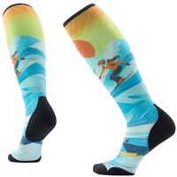 Smartwool Ski Targeted Cushion Steep Days Print OTC Socks - Women's - Serene Blue - Lone